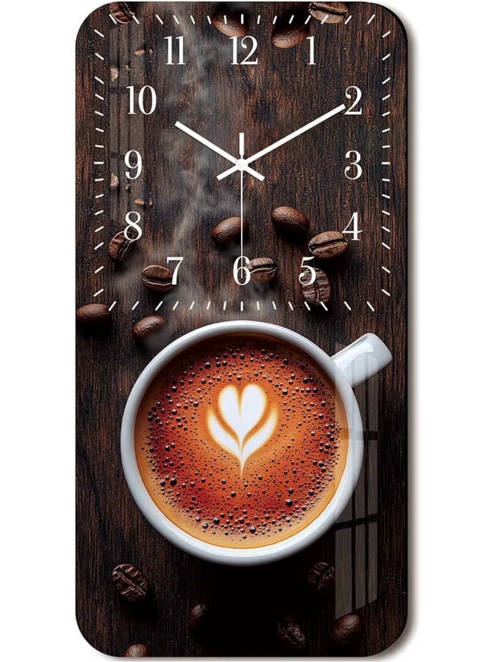 Coffee Cup Wall Clocks for Kitchen 12 inch Rectangle Vintage Wall Clock Battery